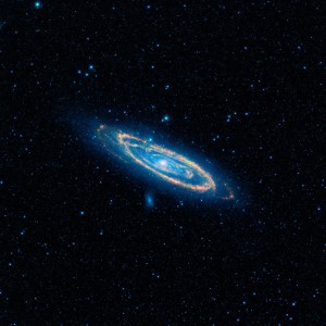 The immense Andromeda galaxy, also known as Messier 31 or simply M31, is captured in full in this new image from NASA's Wide-field Infrared Survey Explorer, or WISE. The mosaic covers an area equivalent to more than 100 full moons, or five degrees across-Civilizations 